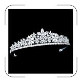 Sparkly Small Zircon Wedding Crowns and Tiaras for Women Cubic Zirconia Quinceanera Crown Sweet 16 Tiara Little Silver Gold Headband Crystal Headpieces Coronas Para 15 Anos Quinceaneras 2023 (Silver