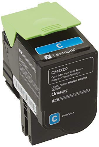Lexmark C241Xc0 Cyan Extra High Yield Return Program Cartridge Toner, Grey #TOP1