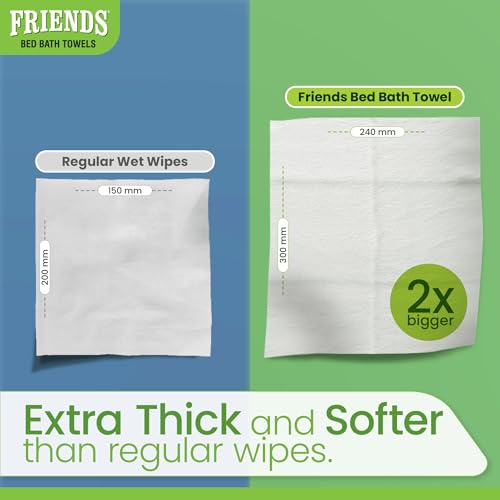 Image of Friends Bed Bath Towels - 80 Count (8 Packs, 10 Wipes Per Pack) | Anti-bacterial, Alcohol Free, Aloe vera Enriched, Extra-Large Size