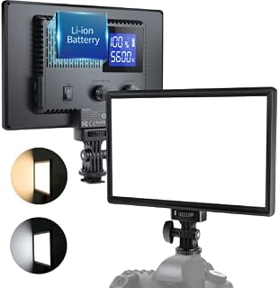 RALENO LED Video Light, Built-in Rechargeable Battery 3200K-5600K Dimmable Bi-Color CRI 95+ with LCD Display, Dual Power Design, Hot Shoe Camera Light for Baby Photography, YouTube Video, Meeting