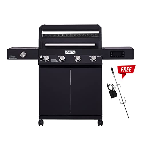Monument Grills 4-Burner Liquid Propane Gas Smart Bbq Grill Denali D425 With Stainless Steel Rotisserie Kit(2 Items) #TOP1