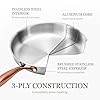 CAROTE 3-Piece Tri-Ply Stainless Steel Frying Pan Set, Skillet Set 8"/10"/12", Induction Compatible, Oven & Dishwasher Safe, Gold Handle, Mothers Day Gifts #2