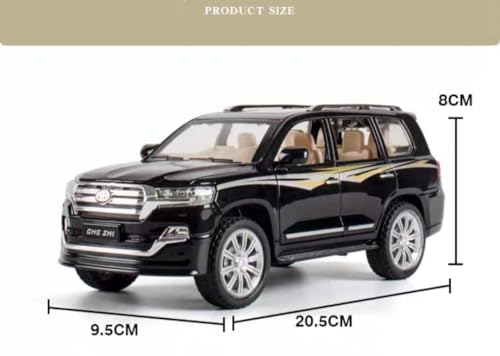 Image of Toyota Land Cruiser SUV 1:24 Big Size Diecast Scale Model Alloy Metal Pull Back Toy car for Kids with Openable Doors & Light, Music Toy Vehicle for Kids (Black)