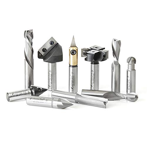 Amana ToolAMS-138 10-Pc 3D, Signmaking, Lettering & Engraving CNC Router Bit Collection