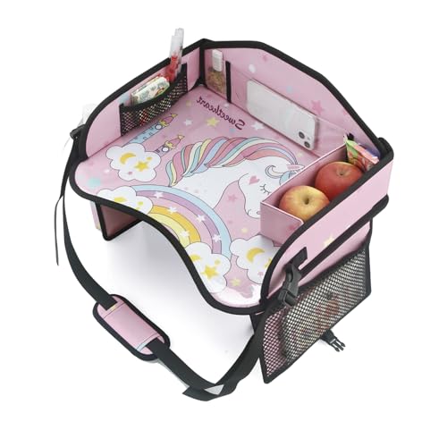 PandaEar Kids Travel Tray for Car Seat, Unicorn Lap Tray for Girl...