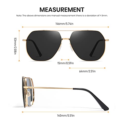 Cyxus Aviator Sunglasses for Men Polarized UV400 Protection Military Pilot Sunglasses Trendy for Driving Hiking — view 5