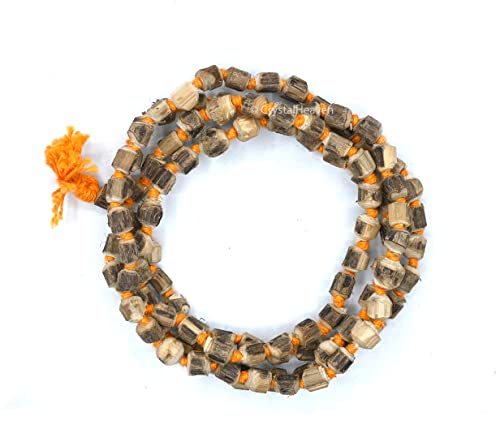 Image of Crystal Heaven Tulsi Mala 108 Beads Original For Neck Women,Japa Chanting Meditation-Vrindavan Tulsi Japa Mala (Regular) , Brown
