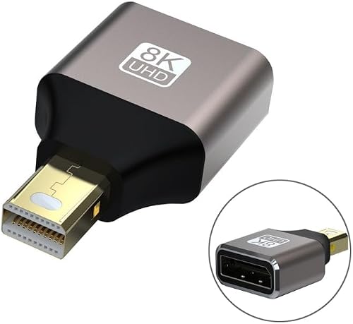 JUNSUNMAY 8K 60Hz Male Mini Displayport to Female Displayport Adapter DP Converter