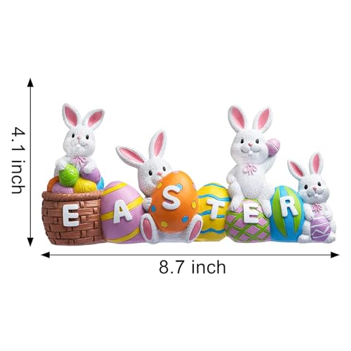 soulnioi Bunny and Egg Figurine Centerpiece Decoration Easter Tabletop Decoration for Easter Spring Decoration EASTER - Image 2
