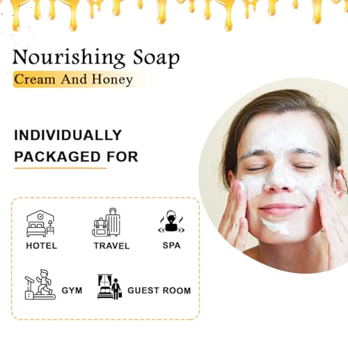 Image of Earth Naturals Hotel Toiletries Nourishing Handmade Soap 20 Gm | Cream & Honey | Hospital Toiletry Kits | Hotel Amenities | Hotel Guest Room Toiletries (50)