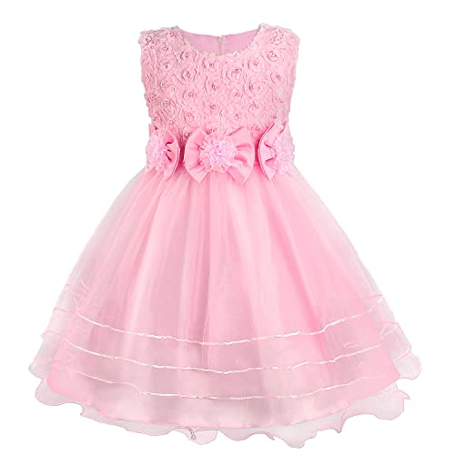 Robe demoiselle d'honneur fille rose 2-3 ans en tulle pour mariage et baptême