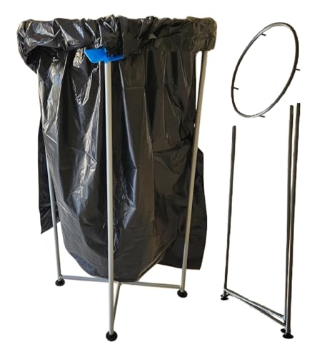 Image of Portable Trash Can for Camping, Collapsible Trash Bin for RV, Garbage Can for Home, Waste Bin for Outdoor /Indoor (Silver)