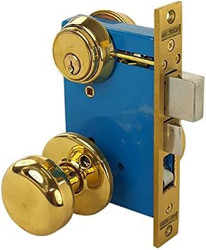 LHR Left Hand Reverse Double Cylinder Iron Gate Ornamental Mortise Lock Set with 2-1/2" Backset