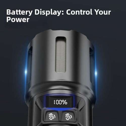 Linterna impermeable contra apagones con pantalla digital de batería 2
