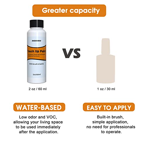 Nadamoo Multi Surface Touch Up Paint White, Interior House Appliance Paint Repair Marker For Wall, Ceiling, Cabinet, Door, Furniture, Windows, Shutter And Trim - 60 Ml / 2 Oz, With 3 Brushes #TOP3