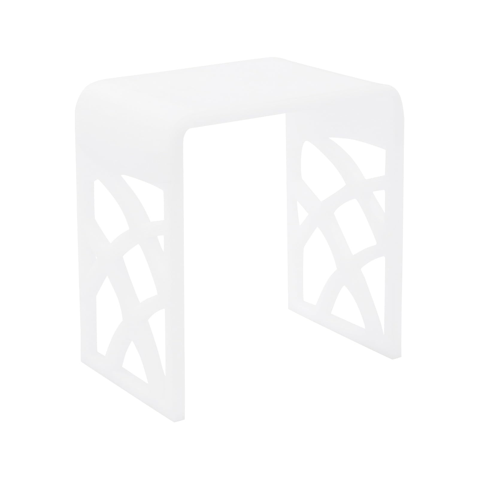 Banco de ducha de acrílico, hasta 300 kg, blanco, taburete de ducha, moderno taburete de ducha de acrílico en forma de U, taburete de baño para baño, salón, entrada, dormitorio (40 x 27 x