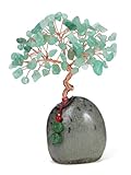 JSDDE Zen Bonsaï Arbre de Cristal en Pierres Naturelles Arbre de Vie Ornement Feng Shui Porte Bonheur Pierres et Cristaux Vase Céramique de Pavé Reiki Chakra Guérison Décoration 12 13cm (Aventurine)
