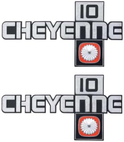 ORE OER Front Fender Cheyenne 10 inch Emblem Set 1981-1987 Chevy Pickup Trucks, chrome (14026448-2)