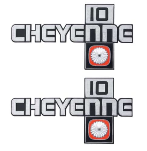 OREOER Front Fender Cheyenne 10 inch Emblem Set 1981-1987 Chevy Pickup Trucks, chrome (14026448-2)