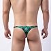 Faringoto Men's Briefs Fashion Sexy Thong Ice Silk Underwear Soft Breathable Plaid Bikini Low Waist Underwear Plaid G-string Pants(5 Pack)