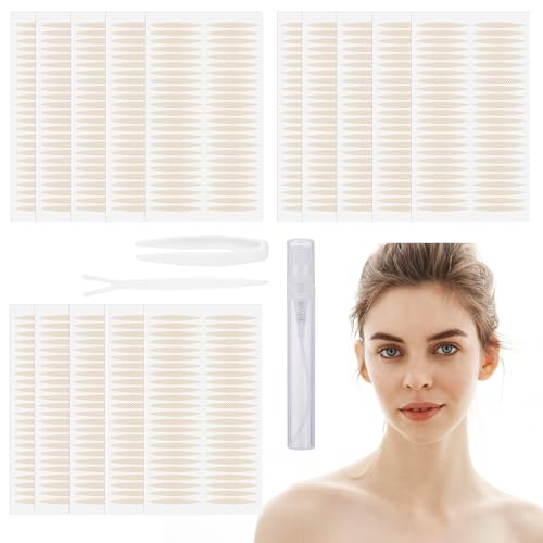 720 Stück Schlupflid Tapes Schlupflider Stripes Unsichtbar Schlupflider Tapes Lid Lifting Stripes Augenlied Stripes Unsichtbare Double Sided Eyelid Tape Mit Gabelstangen Pinzette Und Sprühflasche （2）