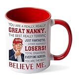 Viberty Mother's Day Gifts for Nanny, Nanny Gift for Grandma, Best Nanny Present From Granddaughter, Grandson for Birthday, Christmas, Funny Nanny Gifts Idea, Nanny Ceramic Mug 11Oz