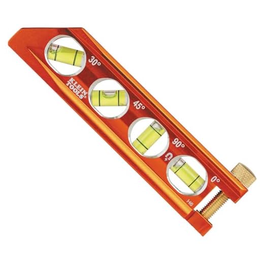 Klein Tools 935AB4V Level, Torpedo Level is a Magnetic Conduit Level with 4 Vials, V-Groove and Magnet Track, High Viz Orange