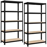 Linxor – Set di 2 scaffali di stoccaggio e organizzazione, 5 ripiani – Metallo – 180 × 90 × 40 cm – Portata massima di 875 kg – Diversi colori