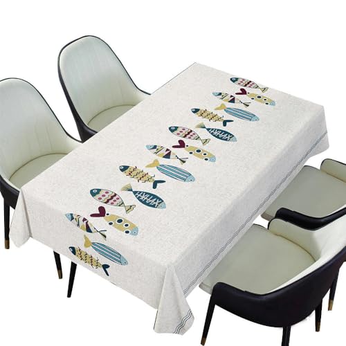 Nappe en PVC rectangulaire fleuries marguerite bleue grande table maison - 4