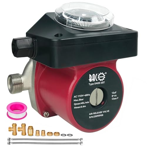 BACOENG Hot Water Recirculating Pump, Auto Start/Close Water Circulation Pump With Timer, Ultra-silent Stainless Steel Head for Electric Water Heater System/Tank Water Heaters