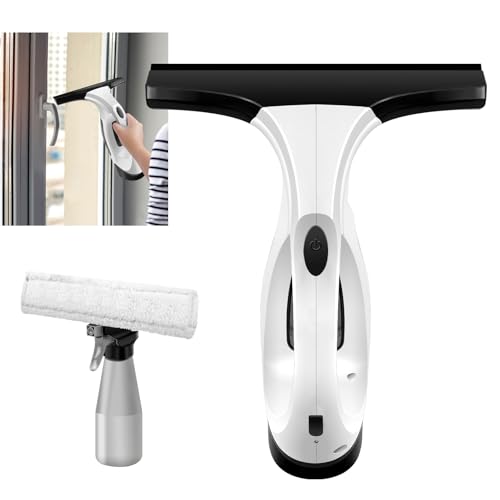 2-in-1 Cordless Window Vacuum Cleaner Rechargeable Electric Squeegee for Windows, Mirrors & Tiles, Includes Water Tank