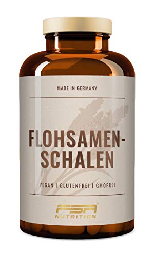 Flohsamenschalen Kapseln - 1200 mg je Kapsel - nur 3 Kapseln für 3600 mg Tagesportion - ballaststoffreich mit 100% Psyllium Husk - 180 Kapseln - Vegan - FSA Nutrition Cover