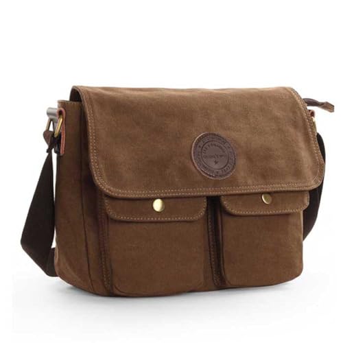 Men's Canvas Cross Body Bag Messenger Shoulder School Book Bags Travel Satchel