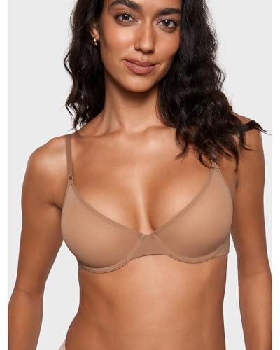 INLYRIC Women's Cosnufy Sheer Balconette Bra Demi Unlined Plunge Mesh See Through Sexy Bras Underwire2