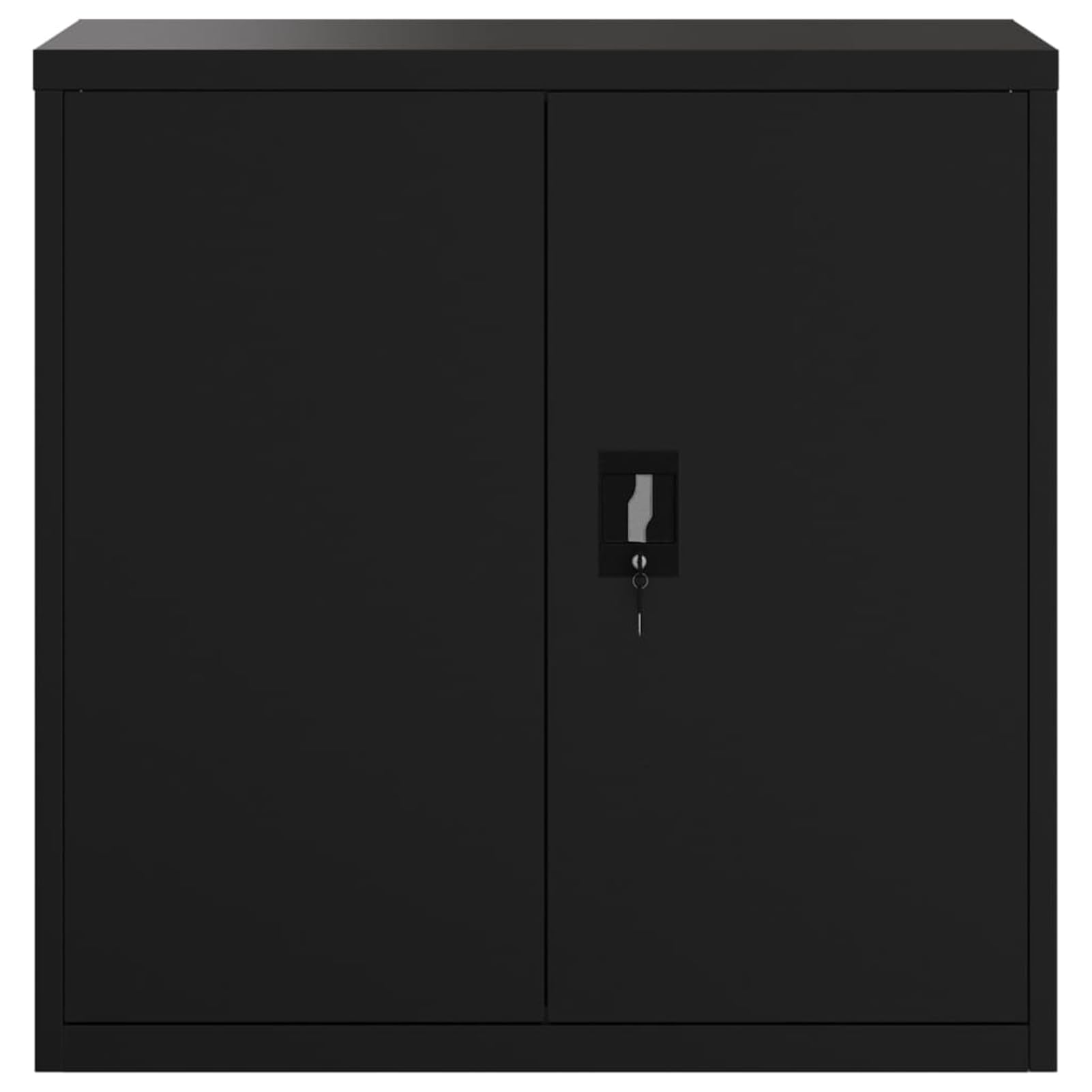 Armadietto in acciaio, 90 x 40 x 130 cm, nero, con 2 ripiani regolabili e serratura di sicurezza, robusto archivio per ufficio