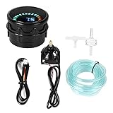 Klanata 52mm Digital Vacuum Gauge Kit, 2in LED Scale Display Marine & Car Vacuum Meter, 0-30 in.Hg 12V Universal Automotive Gauge for Engine Diagnostics