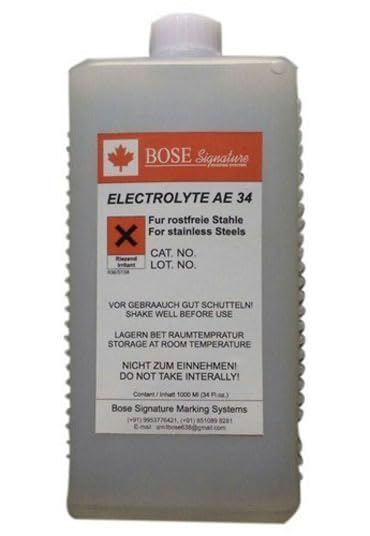 Etching Electrolyte Solution AE-34 for Marking Stainless Steel | Suitable for BOSE Signature Electro Chemical Etching Machines-image-34