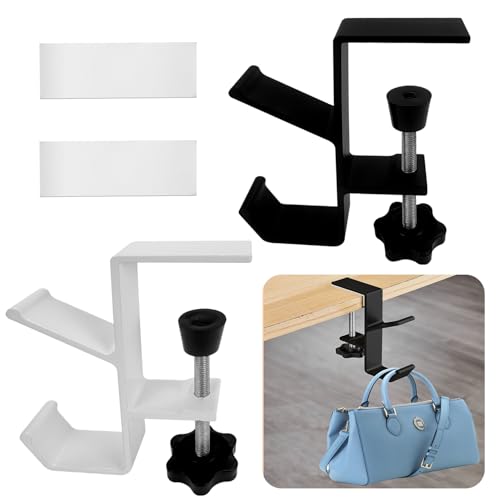 Jiehaojia Lot de 2 Support de Casque,Support pour Casque, Support de Bureau, Support de Casque de Jeu sous Le Bureau, Support de Rangement pour Écouteurs,Clés,Sac à Main