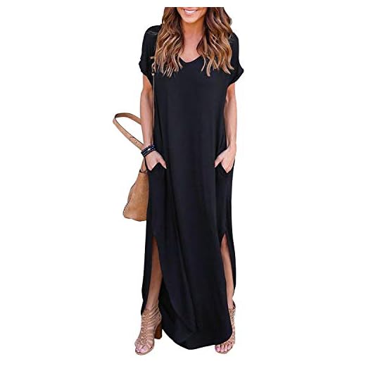 Masrin Sommerkleid für Damen Sommer einfarbiges ärmelloses Strandkleid für den Urlaub Gerüschtes Patchwork-Turmkleid Lockeres Trägerkleid A-Linien Kleid(XXXXXL,Schwarz) 7 YOINS Sommerkleid Damen Lang Maxikleider für Damen Strandkleid Sexy Kleid Kurzarm Jerseykleider Strickkleider Rundhals mit Gürtel Langarm,EU40-42/M,Schwarz