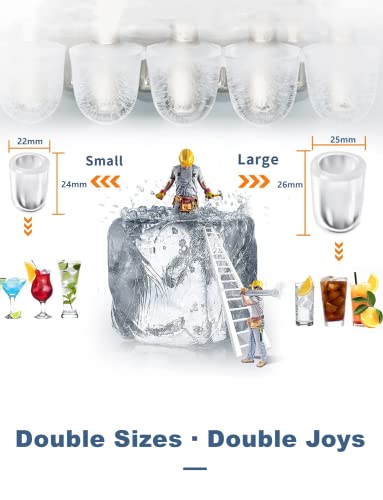 Eiswürfelmaschine Edelstahl, 14 kg 24 h, Zubereitung in 6 Minuten, Selbstreinigung, 2 Würfelgrößen, LCD-Display, 2.2… – Bild 5