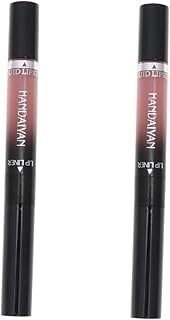 Beaupretty 2 Peças Ternos Femininos Rosa Mancha Labial Marrom Delineador Labial 2 Em 1 Batom Líquido E Delineador Labial Marrom Vermelho Rosa Delineador Labial Caneta Delineador Feminino