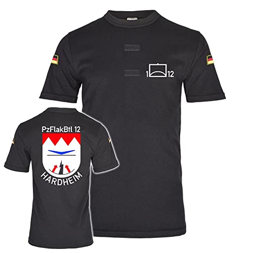 T-shirt militaire PzFlakBtl 12 Hardheim Gepard grand confort noir 3XL