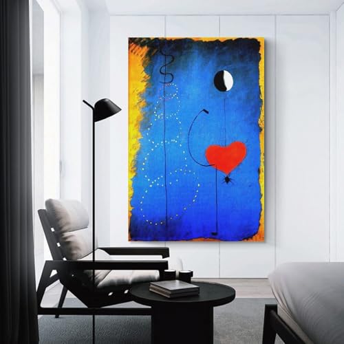 Impression sur toile Joan Miró tableau bleu de prestige 40x60 - 3