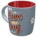 Produktbild Nostalgic-Art Retro Kaffee-Becher, 330 ml, PfotenSchild  Love Dog  Geschenk-Idee für Hunde-Besitzer, Keramik-Tasse, Vintage Design mit Spruch