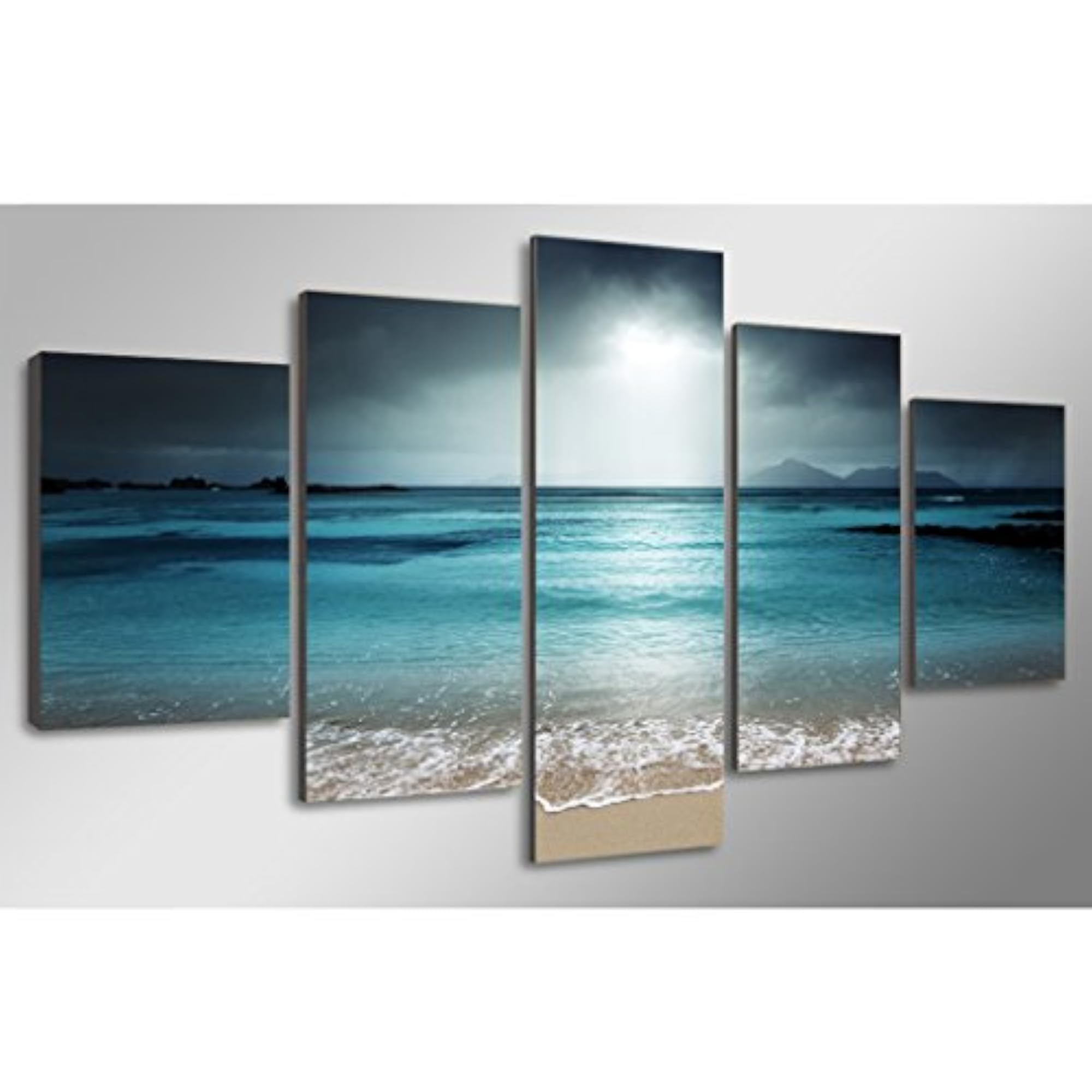 5 Pieces Beach Sunset Canvas Wall Art Set, Decorative