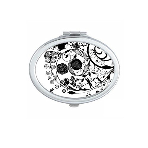 Miroir de poche noir et blanc parfait pour vos retouches maquillage en voyage