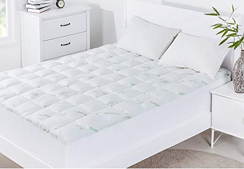 Value Comfort Home Luxury 2" Deep Natural Anti-Bacterial Anti-Allergy BAMBOO Soft Microfibre Mattress Topper Bed Enhancer Double