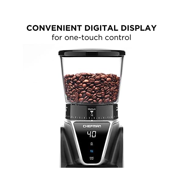 Chefman Conical Burr Coffee Grinder, Create The Boldest & Most