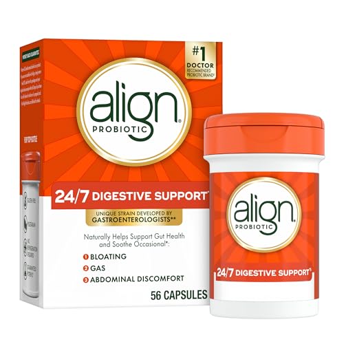 Align Probiotic, Probiotics for Women and Men, Daily Probiotic Supplement for Digestive Health*, 1 Recommended Probiotic by Doctors and Gastroenterologists‡, 56 Capsules