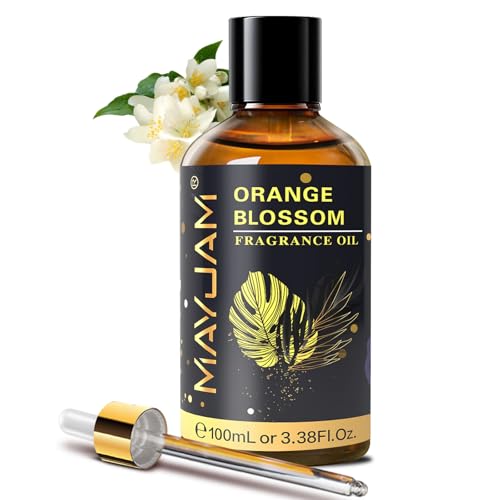 MAYJAM Huile Parfumée De Fleur D'oranger 100ml,Premium Huile Fleur D'Oranger Pour Diffuseur D'Huiles Essentielles, AromathéRapie, Le Parfum Du Matin